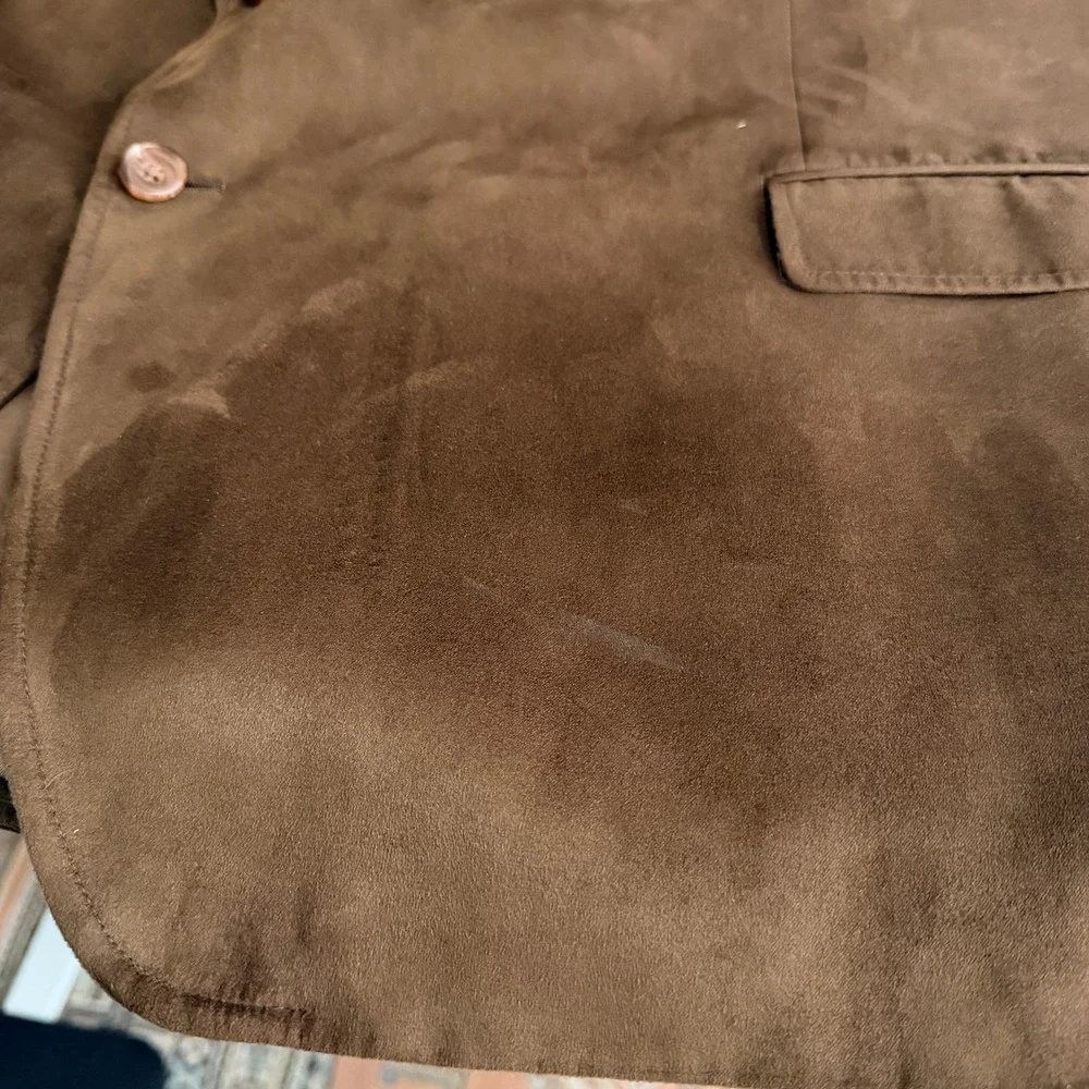 Ralph Ralph Lauren Blazer Mens 58R Brown Faux Suede Paisley Lined Sport Coat